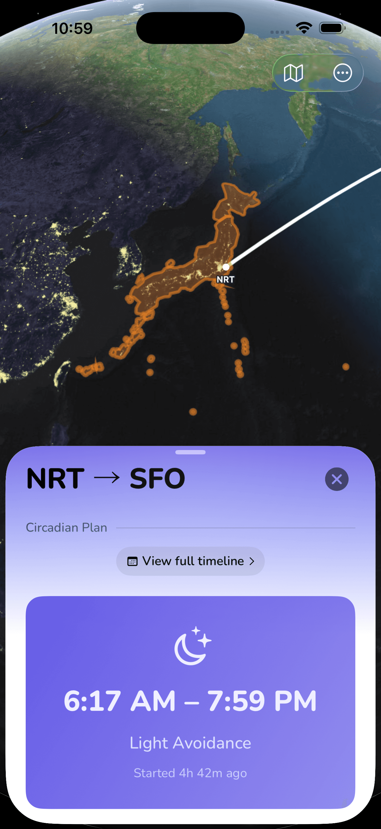 Avion Shift — trip detail peek